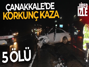 Akaryakıt istasyonundan yola çıkan otomobile tır çarptı: 5 ölü