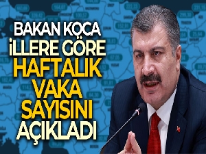 İllere göre haftalık vaka sayısı açıklandı