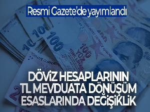 Döviz hesaplarının TL mevduata dönüşüm esaslarında değişiklik