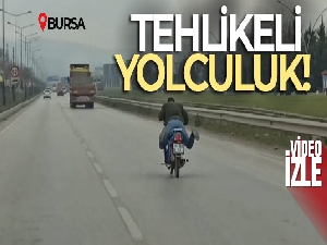 Motosikletle tehlikeli yolculuk kamerada