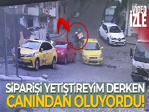 İstanbul'da motokuryenin ölümden döndüğü kaza kamerada