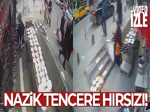 Arnavutköy'de tencere hırsızı güvenlik kamerasında