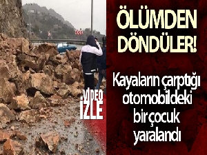 Mersin-Antalya karayolundaki heyelanda ölümün eşiğinden döndüler