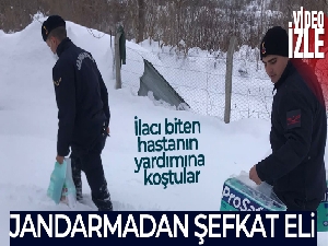 Yolu kardan kapanan köyde ilacı biten hastanın yardımına jandarma koştu