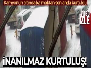 Küçük çocuğun inanılmaz kurtuluşu kamerada