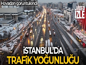 Trafik yoğunluğu havadan görüntülendi