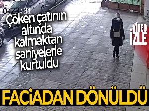Çöken çatının altında kalmaktan saniyelerle kurtuldu