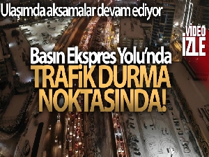 Basın Ekspres Yolu'ndaki trafik havadan görüntülendi