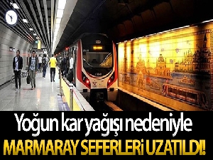 İstanbul'da etkili olan yoğun kar yağışı nedeniyle Marmaray seferleri uzatıldı