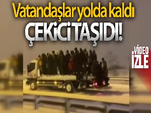 Arnavutköy'de yolda kalan vatandaşları çekici taşıdı