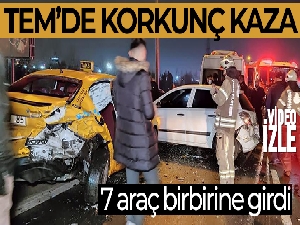 TEM Otoyolu'nda meydana gelen iki kazada 7 araç birbirine girdi: 4 yaralı