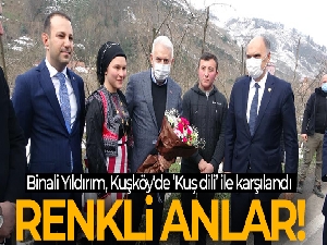 Binali Yıldırım Kuşköy'de "kuş dili" ile karşılandı, karşılamada renkli anlar yaşandı
