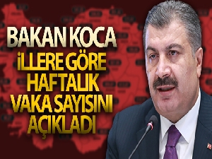 İllere göre haftalık vaka haritası açıklandı