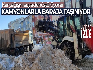 Çekerek'te karlar baraja taşınıyor