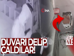 Fare gibi duvarı delip binlerce liralık telefon çaldılar