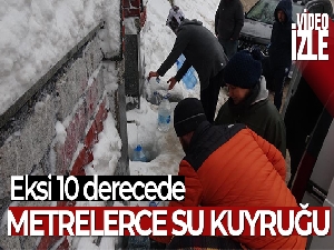 Uludağ'da eksi 10 derecede metrelerce su kuyruğu