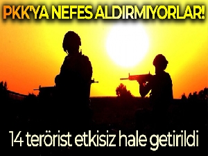 MSB: '14 PKK/YPG'li terörist etkisiz hale getirildi'