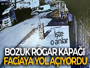 Arnavutköy'de bozuk rögar kapağı kazaya yol açtı