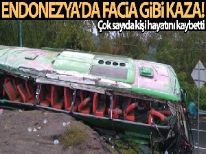 Endonezya'da otobüs kazası: 13 ölü