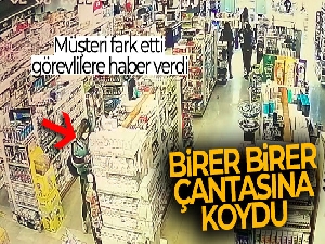 İşyerinden 600 TL değerinde diş fırçası çalan genç kız, başka bir müşterinin dikkati ile yakalandı
