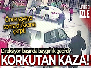 Direksiyon başında baygınlık geçirdi.. O anlar kameraya böyle yansıdı