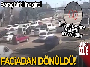 Bursa'da bir ihmal faciaya yol açıyordu...9 araç birbirine girdi, o anlar kamerada