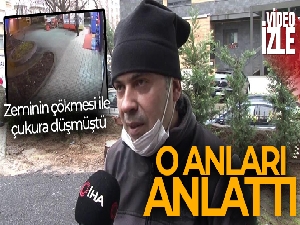 Kadıköy'de zeminin çökmesi ile çukura düşen dükkan sahibi: "30 dakika çukurda kaldım"