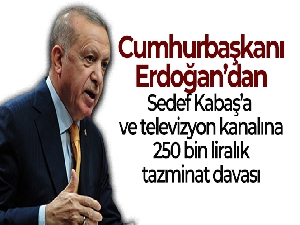 Cumhurbaşkanı Erdoğan'dan Sedef Kabaş'a ve televizyon kanalına 250 bin liralık tazminat davası