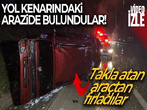 Bursa'da takla atan araçtan fırlayan 4 kişi yaralandı