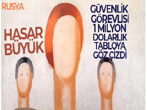 Rusya'da 1 milyon dolar değerindeki tabloya güvenlik görevlisi göz çizdi