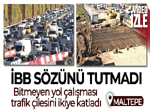 Maltepe'de bitmeyen yol çalışması trafik çilesini ikiye katladı