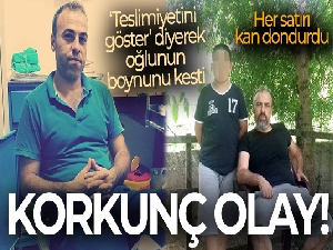 Su doldurma bahanesiyle boş araziye getirdiği oğlunun boynunu kesti