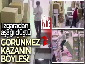 Telefonuna bakarak yürüyen şahıs, ızgaradan aşağı böyle düştü