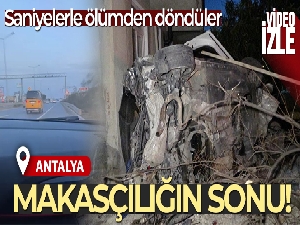 Otomobille makas atan gençler kaza anlarını böyle kayda aldı