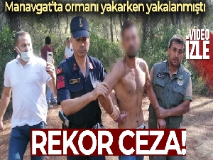 Manavgat'ta orman yakarken yakalanan şüpheliye rekor ceza