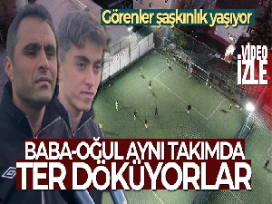Üsküdar'da baba - oğul aynı takımda oynuyor