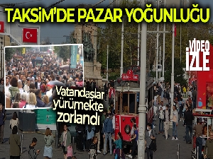 Taksim'de pazar yoğunluğu