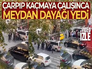Kaza sonrasında kaçmak istedi, esnaftan dayak yedi