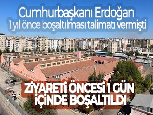 Cumhurbaşkanı Erdoğan'ın 1 yıl önce boşaltılması talimatını verdiği cezaevi ziyareti öncesi 1 gün içinde boşaltıldı