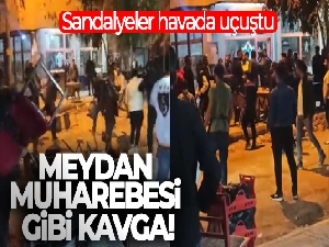 Iğdır'da meydan muharebesi gibi kavga: Sandalyeler havada uçuştu