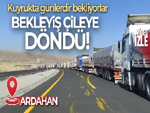Gürcistan sınırında 8 kilometrelik tır kuyruğu