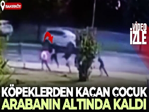 Köpeklerden kaçan çocuk arabanın altında kaldı