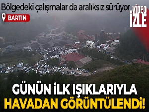 Maden ocağı günün ilk ışıklarıyla böyle görüntülendi