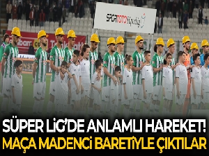 Konyaspor ve Gaziantep FK'lı futbolcular maça baretle çıktı