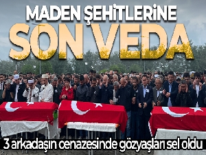 3 arkadaşın cenazesine yoğun katılım