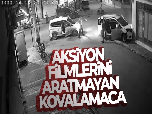 Aksiyon filmlerini aratmayan kovalamaca kazayla bitti