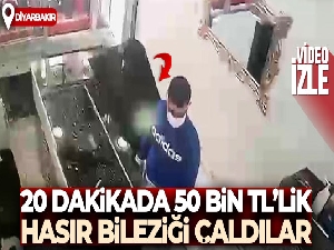 20 dakika kuyumcuyu oyalayıp, 50 bin TL'lik hasır bileziği çaldılar