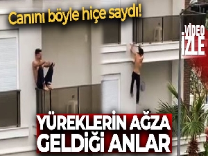 Lüks sitede oturan gencin balkonda yaptıkları yürekleri ağza getirdi