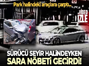 Bursa'da sara nöbeti geçiren sürücü park halindeki araçlara çarptı