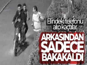 Cep telefonunu kaptırdığı kapkaççıya bakakaldı